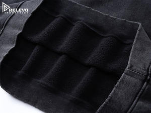 Sudadera con capucha de gran tamaño lavada con ácido para hombre, ropa de calle desgastada de algodón pesado, estilo con detalle de diamantes de imitación, sudadera con capucha para hombre - Product Image 6