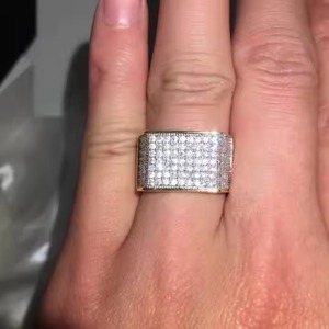 Bague originale en diamant Moissanite pour homme, bague de fiançailles en or jaune 10 carats, cadeau de fête des pères pour le style de confort - Product Image 3