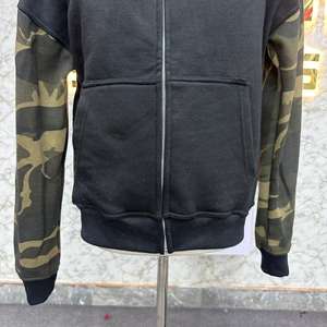 เสื้อฮู้ดสำหรับผู้ชายเสื้อฮู้ดแบบมีซิปพิมพ์ลายพัฟโลโก้ตามสั่ง - Product Image 2