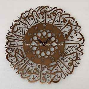 Reloj de pared de madera islámico de diseñador para decoración del hogar, reloj de oración árabe con Material de resina, uso artesanal, modelo de pintura de estilo amoroso - Product Image 2