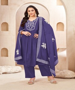 DERNIÈRE CHINON BRODERIE SÉQUENCE DE TRAVAIL HAUT BAS AVEC DUPATTA VIOLET COULEUR PORTEMENTS DE BUREAU PRIX DE GROS VÊTEMENT ETHNIQUE - Product Image 1