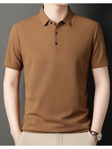 T-shirt d'été senior à revers gaufré pour hommes New Business Casual Polo à manches courtes pour hommes - Product Image 5