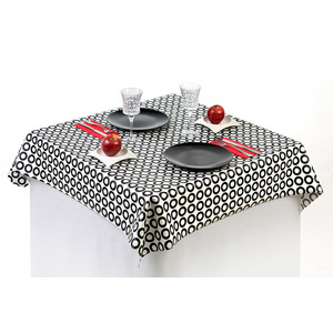 Mantel con Estampado de Círculos Alba Plus Extrafabric de 100x100cm, Adaptado a 96x96cm, B2B - Product Image 1