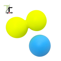 Balle de massage en silicone pour points de pression, modèle double cacahuète, pour la relaxation musculaire et la thérapie des pieds et du dos, vente en gros