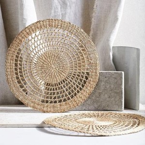 Napperon décoratif de Table en osier, sous-verre en herbe de mer de mariage Boho tapis de Table au Vietnam - Product Image 1