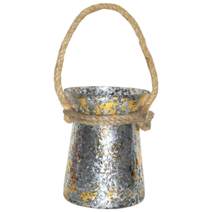 Lanterne avec pot en verre de travail en rotin Artisanat rustique suspendu Hurricane Design unique 2025 Article fait main Produit standard supérieur - Product Image 3