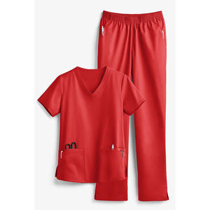 Combinaisons de travail unisexes personnalisables en gros OEM, commande en gros, tissu extensible quadridirectionnel, haut à col en V, pantalon à taille élastique, ensembles de blouses médicales unisexes - Product Image 3