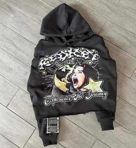 เสื้อฮู้ดสวมหัวสำหรับผู้ชายผ้าคอตตอนผสมมีฮู้ดพิมพ์ลายผลิตจากปากีสถาน - Product Image 1