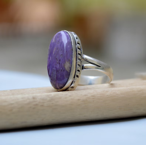 Oval Cab Purple Sugilite Gemstone 925 Sterling Silver Dainty Boho Wedding Gift <b>Statement</b> <b>Ring</b> Gemstone <b>Ring</b> Women <b>Ring</b> - Product Image 1