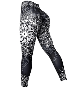 กางเกงโยคะพิมพ์ลายสแปนเด็กซ์/โพลีเอสเตอร์ คุณภาพสูง นุ่มพิเศษ ระบายอากาศได้ดี เป็นมิตรกับสิ่งแวดล้อม ตัดเย็บอย่างประณีต สำหรับผู้หญิง ปรับแต่งได้ตามต้องการ - Product Image 1