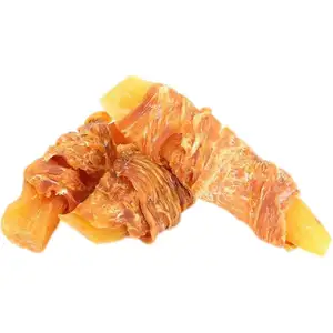 Wholesale OEM ODM Pet Snacks Dried Chicken Meat High Protein Low Fat Chicken Wrapped With Sweet Potatoes Dry Food Dog Treats