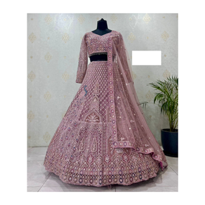 ชุดผ้าจอร์เจียปักสวยงามสำหรับผู้หญิงเหมาะสำหรับการชุมนุมทางวัฒนธรรมงานเฉลิมฉลองแบบอินเดีย - Product Image 1