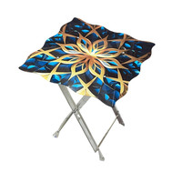 NOUVEAU DESIGN IMPRIMÉ TABLE EN ACRYLIQUE tailles 16 ''X 16" Table à thé de haute qualité Table de service Design personnalisé