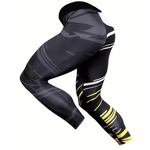 Leggings de fitness pour hommes avec nouveau design, impression personnalisée, coton/fibre de bambou, respirants, taille élastique pour l'entraînement et la gym - Product Image 4