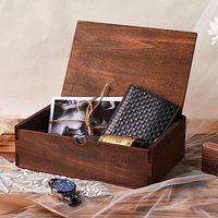 Boîte à mémoire Boîte à souvenirs en bois Boîte décorative Organisateur Cadeau de fiançailles de mariage pour les couples de femmes, Cadeau d'anniversaire d'anniversaire