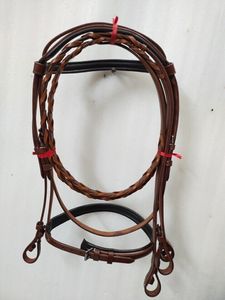 Bride en cuir de cheval de selle anglaise de dressage avec muserolle rembourrée en cuir souple bande de sourcils en cristal raccords en laiton SS pour l'équitation - Product Image 5