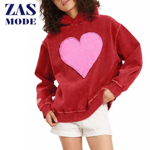 Sweat à capuche oversize pour femme, style décontracté, en molleton de coton lourd, brodé, à épaules tombantes, style décontracté, pour l'hiver - Product Image 1