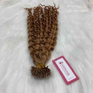 Produit chaud Deep Wavy Natural Curl Remy Extension de cheveux brésiliens 1g/pointe pas d'emmêlement pas de perte de bande pré-collée Style Nano anneaux - Product Image 3