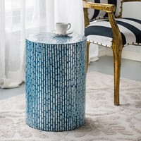 Table basse décorative en coquille de vadrouille pour le salon tables d'appoint en mosaïque table d'appoint en nacre