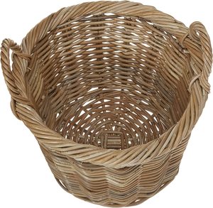 Prix de gros Jardinière ronde en rotin, panier de rangement décoratif gris - Product Image 3