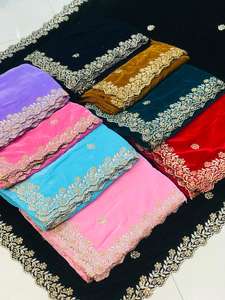 Best Quality Royal Luxury Velvet <b>Shawls</b> Handmade Winter Fashion for <b>Women</b> Sequin work Direct From India wholesale manufacturer - Product Image 2