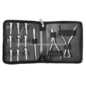 Kit professionnel d'extensions de cheveux à trame - Ensemble d'outils d'extension de cheveux pour les stylistes, aiguilles en forme de C avec ciseaux - Product Image 4
