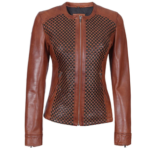 Chaqueta de Invierno para Mujer de Cuero Genuino, Talla Personalizada, Transpirable, Resistente al Viento, con Forro de Algodón, Manga Larga, Cierre Inferior, Logotipo Personalizado - Product Image 1