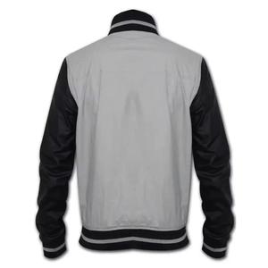 Green varsity <b>jacket</b> <b>men</b> <b>White</b> sleeve preppy <b>jacket</b> Turn-down collar polyester Single breasted autumn wear - Product Image 4