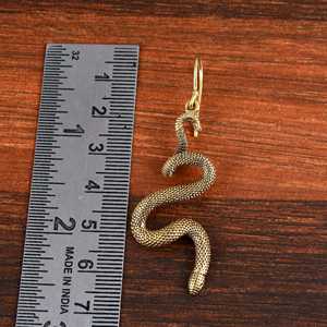 Pendientes de Serpiente de Moda 2024, Joyería Gótica de Latón para Mujer, Acabado Antiguo, Estilo Animal Serpentina, Pendientes Colgantes, Venta al por Mayor/OEM/ODM - Product Image 5
