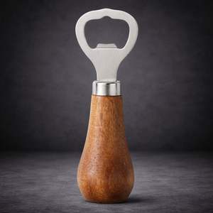 Abridor de Botellas con Mango de Madera, Acabado en Acero Inoxidable y Cobre, Agarre Ergonómico, Herramienta de Bar Premium para Uso en el Hogar, Bar o Restaurante - Product Image 5