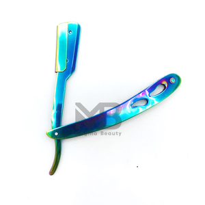 Rasoirs professionnels d'épilation en acier inoxydable de haute durabilité de couleur arc-en-ciel pour rasoir à lame remplaçable à bord tranchant unisexe bas - Product Image 4