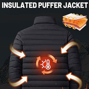 Veste matelassée légère en gros pour hommes, coupe-vent, résistante à l'eau, manteau d'hiver, isolation thermique, couleurs personnalisées en usine, marquage - Product Image 3