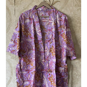 Kimono de algodón con estampado de animales ligero Unisex, hecho a mano, verano, invierno, ropa de dormir, vestido informal, uso en la playa, transpirable, otoño - Product Image 1