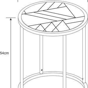 Modern <b>Round</b> Marble <b>Nesting</b> Coffee <b>Tables</b> Gold Metal Frame - Product Image 2