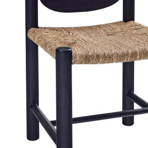 Chaise de restaurant commerciale moderne avec cadre en teck massif et siège en herbe de mer - Mobilier de restaurant d'extérieur durable - Product Image 5