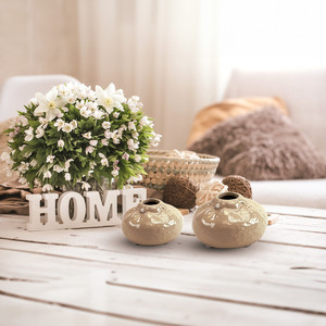 CBD4104WT - Vase en céramique moyen en forme de gourde - 4,3 L x 2,7 H - Product Image 5