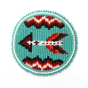 ที่รองแก้วลูกปัดงานแฮนด์เมดสไตล์อินเดียสำหรับงานแต่งงานและงานปาร์ตี้คริสต์มาสของตกแต่งโต๊ะสำหรับจานรองแก้วบ้านและโรงแรมดีไซน์ใหม่ - Product Image 1