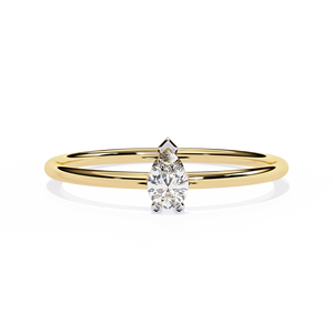 18K Pure Gold Minimalist Natural Solitaire Pear <b>Diamond</b> <b>Ring</b> IGI Certified Dainty Band Elegant Engagement Wedding Fine Jewelry - Product Image 1