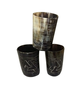 Verre à shot en corne de buffle très demandé, lot de 3, article décoratif pour table à manger, verre à bière en corne - Product Image 1