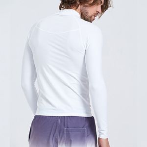 Color sólido hombres Fitness manga corta impresión personalizada RashGuard hombres manga larga protección UV MMA Rash Guard camiseta manga larga - Product Image 2