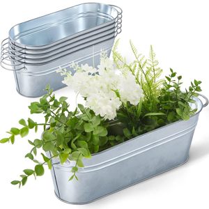 Hot Sale Garden Products Galvanized Flower <b>Pot</b> Oval Shape Home Decors New Design Metal Planter Wholesale Manufacturer Supplier - Product Image 6