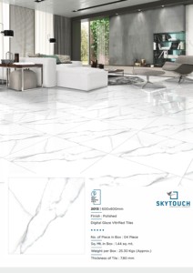 Azulejos pulida de porcelana vitrificada blanca de línea gris Lisa más barata de fabricación india 60x60 80x80 60x120 - Product Image 4