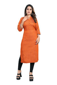 Kurta de mujer con estampado de rayón suave y cómodo de alta demanda para uso informal disponible a granel del proveedor indio - Product Image 4