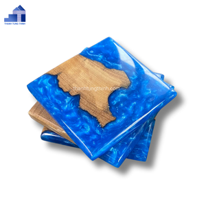 Artículo Popular: Juego de Posavasos de Madera y Resina Epoxi, 2 Piezas, Mezcla de Madera Azul, Hecho en Vietnam, Artículo Único y Duradero - Product Image 3