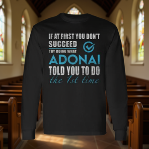 T-shirt à manches longues col rond unisexe pour adulte, motif Adonai, cadeau religieux, impression numérique, tenue d'église - Product Image 3