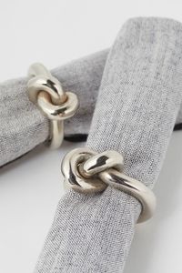 Luxury Minimalist Gold Knot Napkin Ring Modern Stainless Steel Metal Loop Holder for Elegant Classic Weddings <b>Party</b> <b>Table</b> Decor - Product Image 4