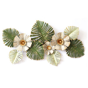 ภาพวาดมือสีเขียว3D สำเนียงทองแบบทันสมัยศิลปะผนังโลหะแนวตั้งสำหรับตกแต่งบ้านและโรงแรมในเดือนรอมฎอน - Product Image 1