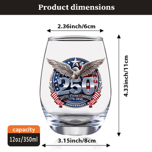 Vaso <span class=keywords><strong>de</strong></span> Vino sin Tallo <span class=keywords><strong>de</strong></span> 12 oz, Irrompible, <span class=keywords><strong>de</strong></span> Grado Alimenticio, con la Bandera <span class=keywords><strong>de</strong></span> EE. UU. para el 250 Aniversario del Día <span class=keywords><strong>de</strong></span> la Independencia Americana, OEM/ODM - Product Image 4