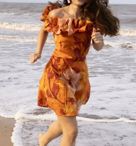 Vestido con estampado floral de algodón indio hecho a mano para mujer, estilo informal para fiesta, boda, luna de miel, regalo de novia personalizado a la venta - Product Image 2