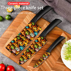 Lames de couteau de haute qualité revêtues de céramique avec manche en plastique, compatibles lave-vaisselle, pour le camping en plein air, vente en gros d'usine en stock - Product Image 4